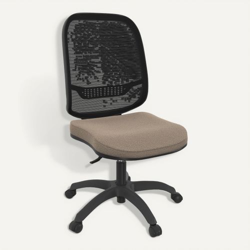 Fauteuil de Bureau OPKY BUT PRO synchrone taupe vue 3/4