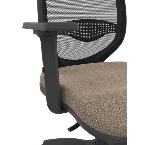 Fauteuil de bureau OPKY BUT PRO synchrone autorégulé taupe vue détaillée