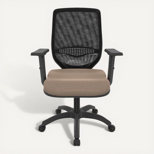 Fauteuil de bureau OPKY BUT PRO synchrone autorégulé taupe vue de face