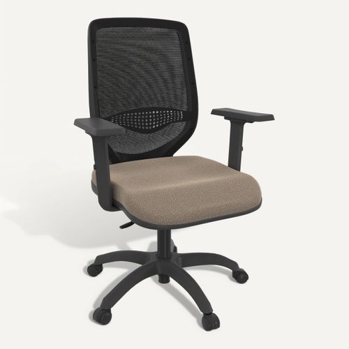 Fauteuil de bureau OPKY BUT PRO synchrone autorégulé taupe vue 3/4