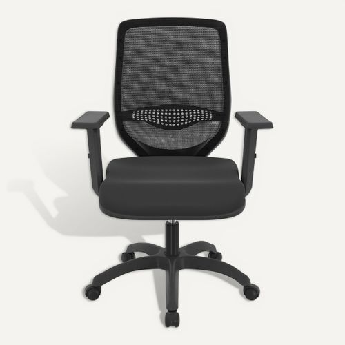 Fauteuil de bureau OPKY BUT PRO synchrone autorégulé noir vue de face