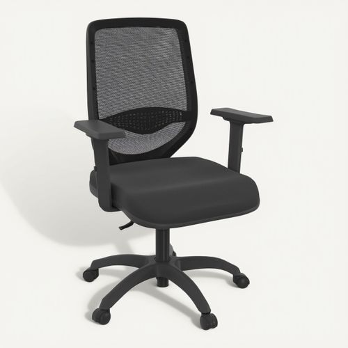 Fauteuil de bureau OPKY BUT PRO synchrone autorégulé noir vue 3/4