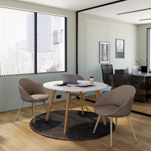 Chauffeuse fixe ZOE BUT PRO pieds hêtre taupe