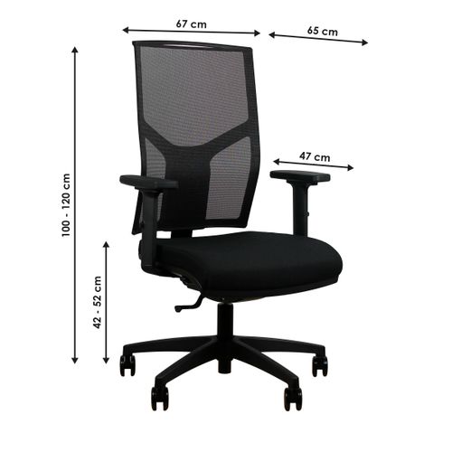 Fauteuil de Bureau Ergonomique MEDIA synchrone autorégulé noir