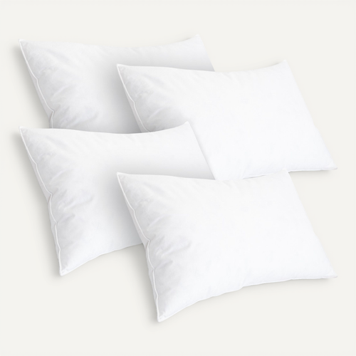 Lot De 4 Oreillers 100% Plumes 50x50 Cm - 600g - Oeko-Tex - Coussin Remplissage Haut De Gamme