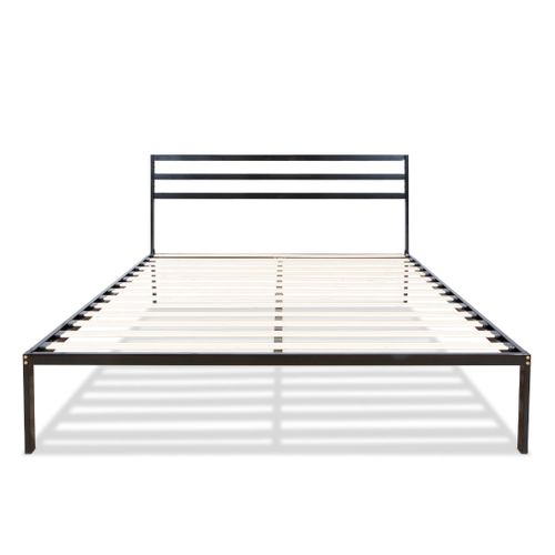 Sommier En Métal Avec Tête De Lit Quiétude 140x190 Cm - Livré En Kit