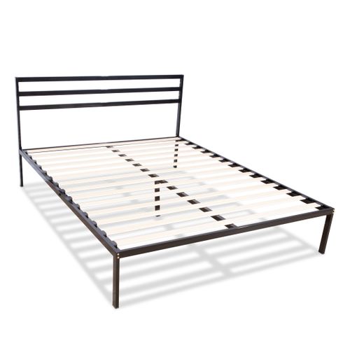 Sommier En Métal Avec Tête De Lit Quiétude 140x190 Cm - Livré En Kit