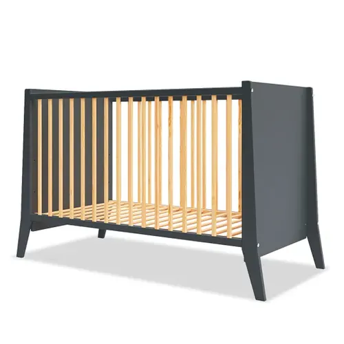 Lit Bébé évolutif Timeo 60x120 Cm (matelas Non Inclus) - Gris et Bois