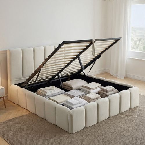 Lit Coffre Beige Madeleine 160x200 Cm