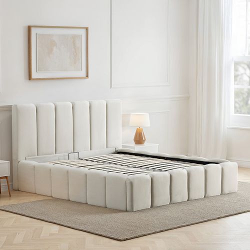 Lit Coffre Beige Madeleine 160x200 Cm