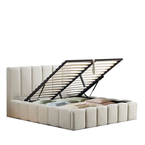 Lit Coffre Beige Madeleine 160x200 Cm