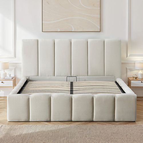 Lit Coffre Beige Madeleine 160x200 Cm