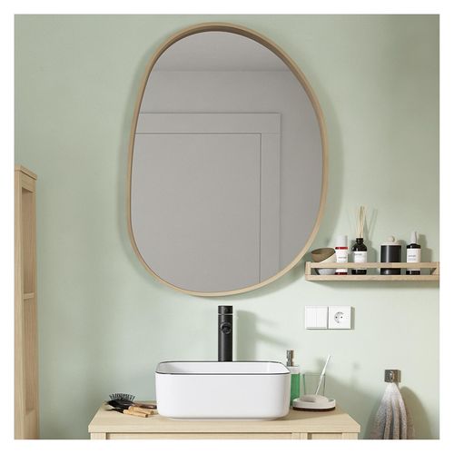 Miroir Malo Forme Organique Coloris Chêne 60x80cm