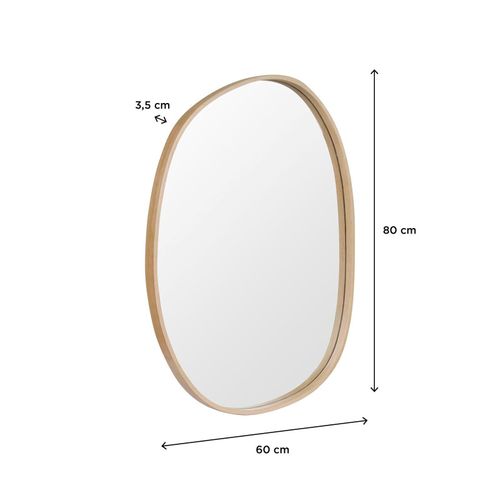 Miroir Malo Forme Organique Coloris Chêne 60x80cm