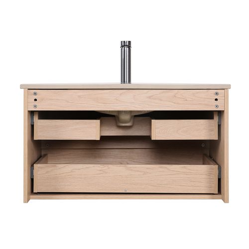 Meuble Simple Vasque 80cm Décor Chêne Sorrento Avec Vasque Et Robinet