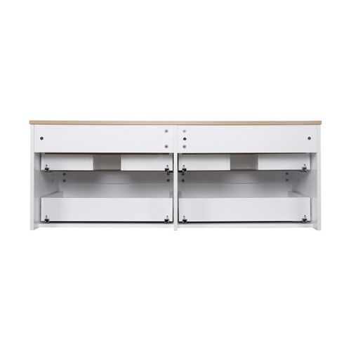 Meuble Double Vasque Sorrento Suspendu Avec Plan Effet Bois 120 Cm