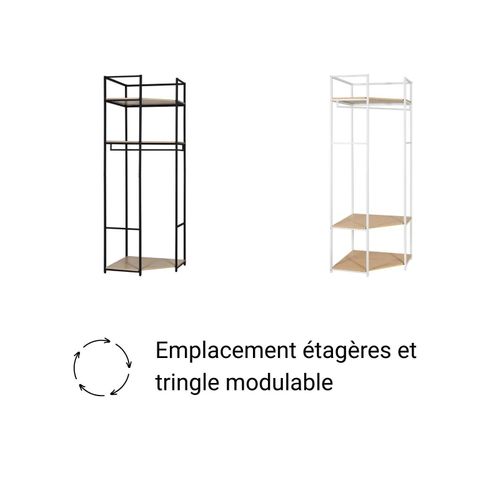 Portant Vêtements D'angle June En Bois Et Métal 70x200cm