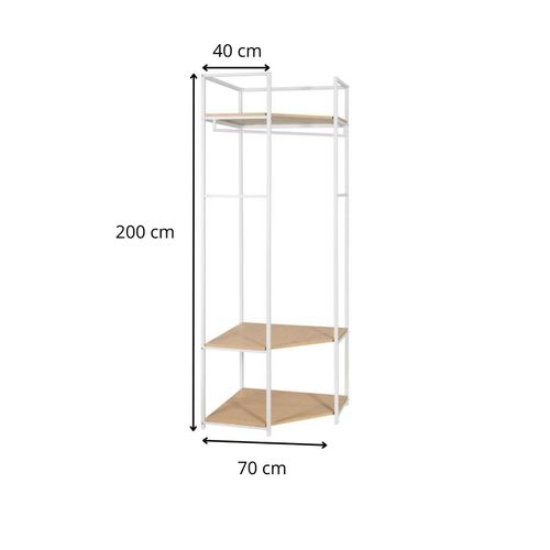 Portant Vêtements D'angle June En Bois Et Métal 70x200cm