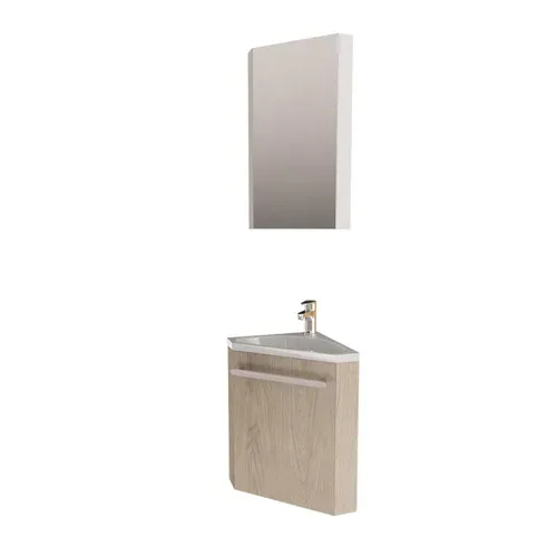 Ensemble Lave-mains D'angle Skino + Vasque + Armoire De Toilette