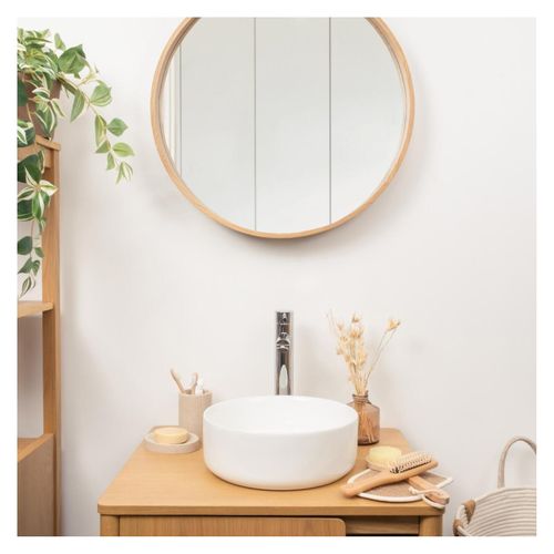 Vasque à Poser Ronde En Céramique Blanche 30,5cm