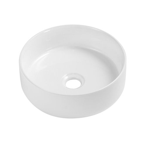 Vasque à Poser Ronde En Céramique Blanche 30,5cm