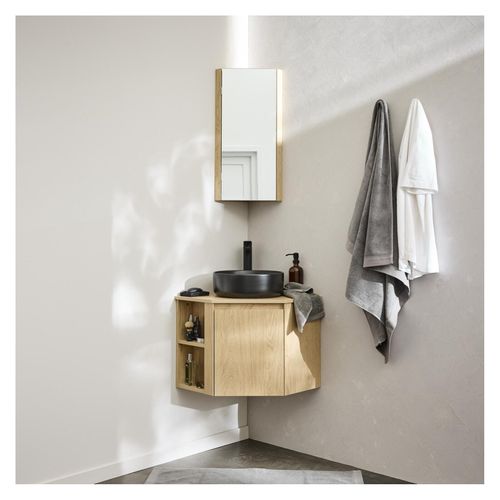 Meuble Sous Vasque D'angle Sorrento Avec Vasque, Robinet Et Armoire