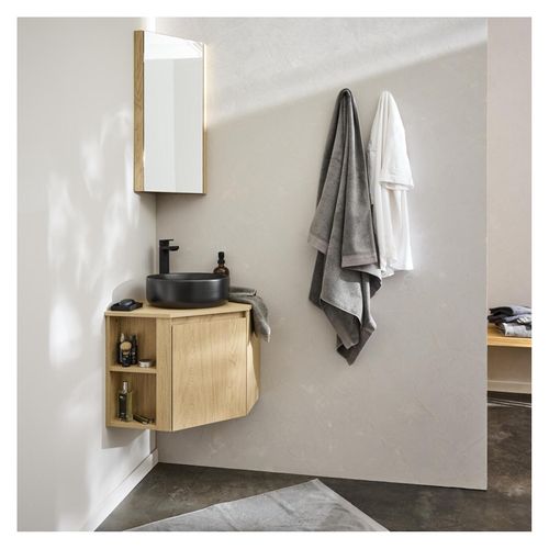 Meuble Sous Vasque D'angle Sorrento Avec Vasque, Robinet Et Armoire