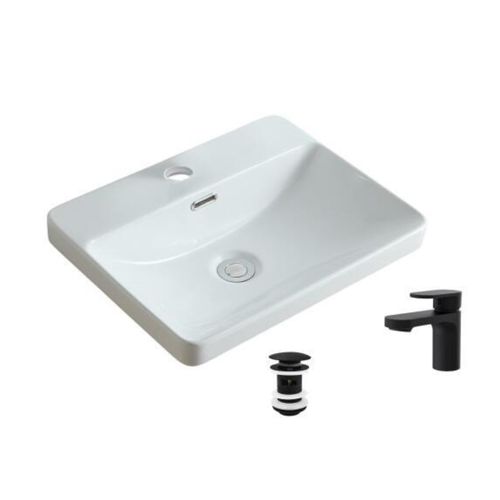 Vasque à Encastrer 48x37cm Lea + Robinet + Bonde