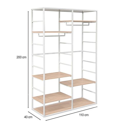 Portant Scala Bois Métal Blanc 120x180cm Penderie étagères