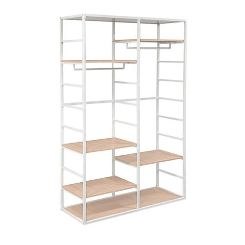 Portant Scala Bois Métal Blanc 120x180cm Penderie étagères