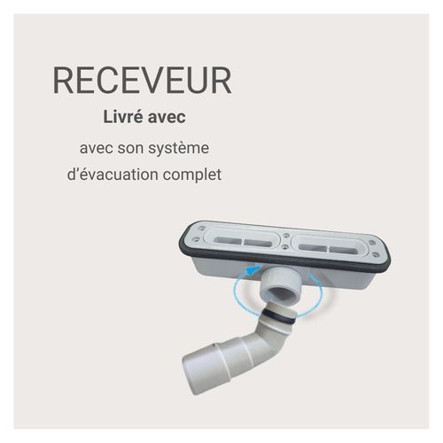 Receveur De Douche Soma Aspect Pierre Extra-plat Gris Anthracite - Bonde Incluse