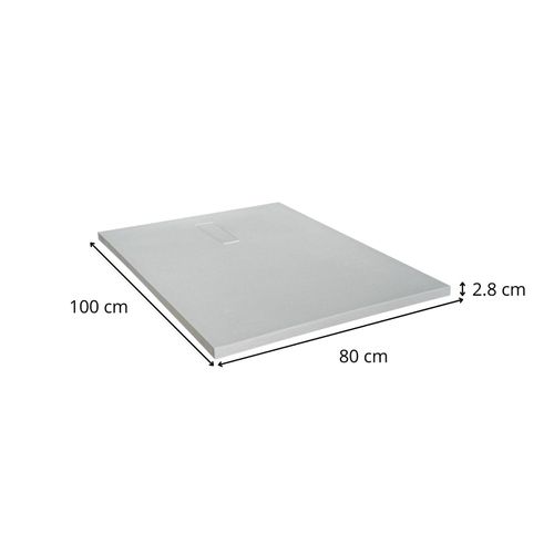Receveur De Douche Soma Aspect Pierre Extra-plat Blanc 100x80 cm