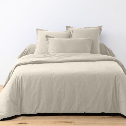 Housse De Couette 220x240 Cm + 2 Taies D'oreiller 63x63 Cm Coton 57 Fils Ivoire
