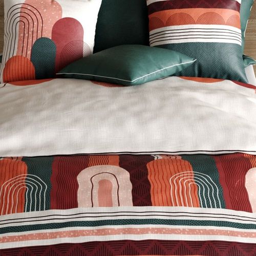 Housse De Couette 240x260 Cm + 2 Taies D'oreiller 63x63 Cm Coton 57 Fils Galio