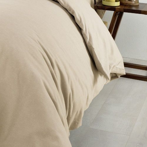 Housse De Couette Double AMBIANCE En Flanelle Ivoire 100% Coton Brossé – Douceur Garantie