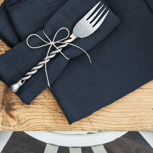 Lot De 3 Serviettes 40x40 Gaze De Coton Minuit