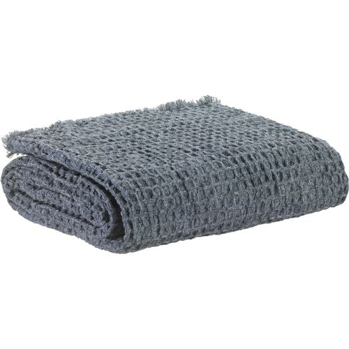 Plaid 130x160 Cm Polyester Recyclé Bleu Impérial