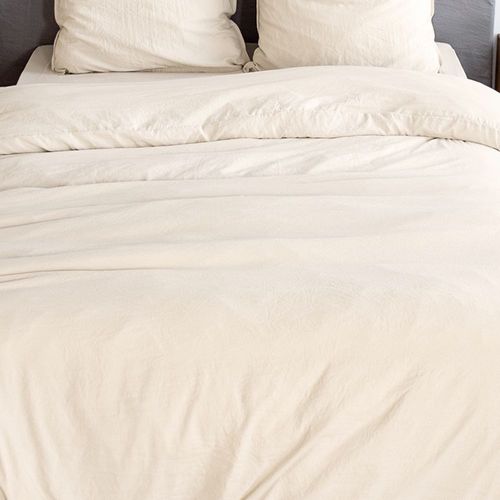 Housse De Couette 220x240 Cm + 2 Taies 100% Microfibre Lavé Sable