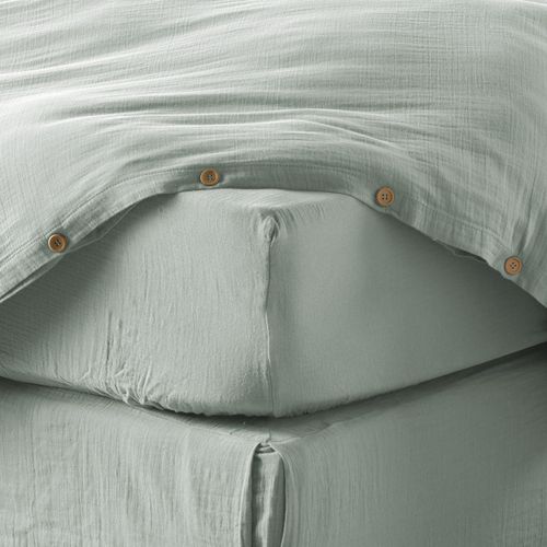 Drap Housse 180x200 Cm Gaze De Coton Eucalyptus