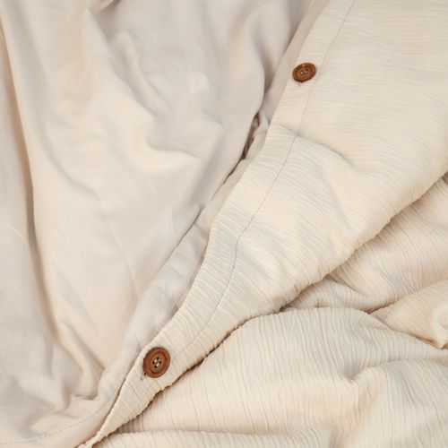 Parure De Lit 240x260 Cm Gaze De Microfibre Ecru Naturel