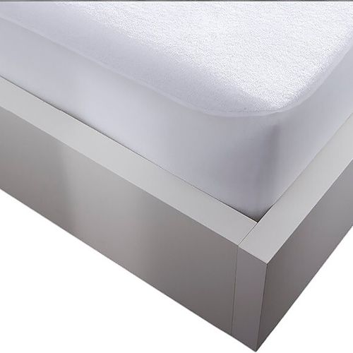 Protège Matelas 160x200 Cm Coton Bouclette éponge - Imperméable Blanc