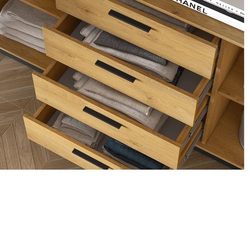 Buffet Avec 4 Tiroirs Et 2 Portes - H.86 X L.40 X L.170 Cm - Modest - Bois