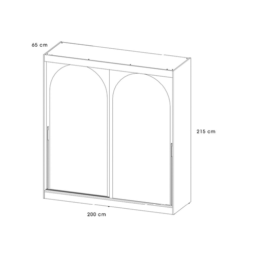 Armoire De Séjour En Bois Noir H. 215 X L. 200 X P. 65 Cm