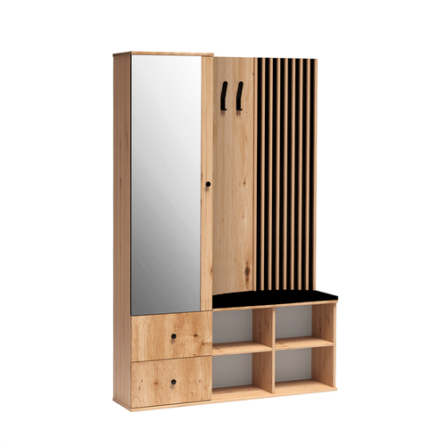 Meuble D’entrée Complet - Avec Penderie, Banc Et Étagères Chaussures - Kavi