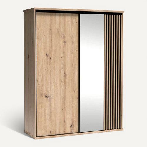 Grande Armoire Avec Miroir - L.179 X H.216 X P.60 Cm - Kavi