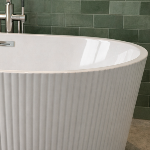 Baignoire Îlot Avec Vidage – 170 X 75 Cm – Blanc Brillant Rainuré– Magnolia