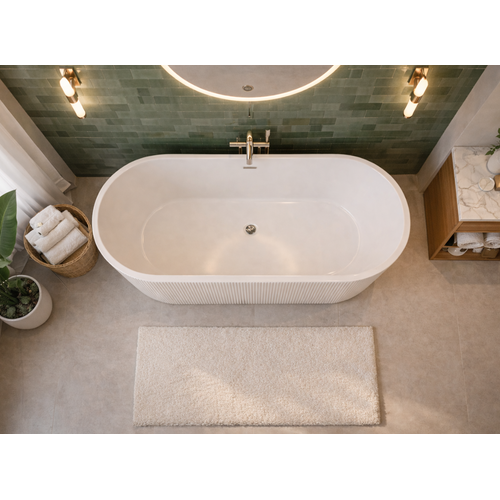 Baignoire Îlot Avec Vidage – 170 X 75 Cm – Blanc Brillant Rainuré– Magnolia