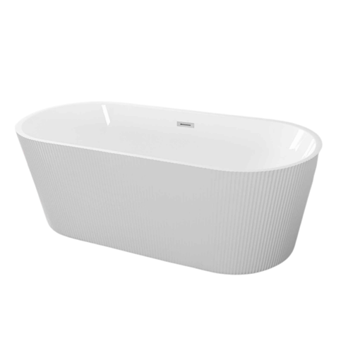Baignoire Îlot Avec Vidage – 170 X 75 Cm – Blanc Brillant Rainuré– Magnolia
