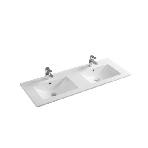 Meuble De Salle De Bain Double Vasque 120cm 1 Tiroir Terracotta - Venice