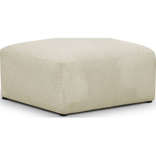 Pouf / Repose-pieds En Velours Côtelé Beige - Modulo